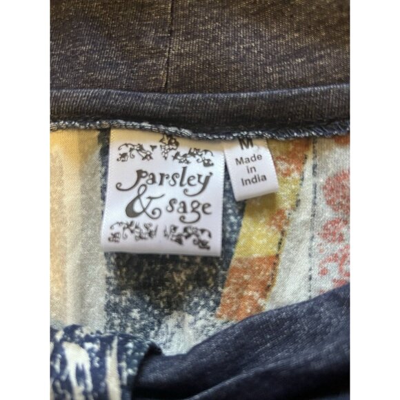 Parsley & Sage Size Medium Cowl Neck Geometric Multicolor Tunic Top/Dress Hippie - Picture 3 of 8